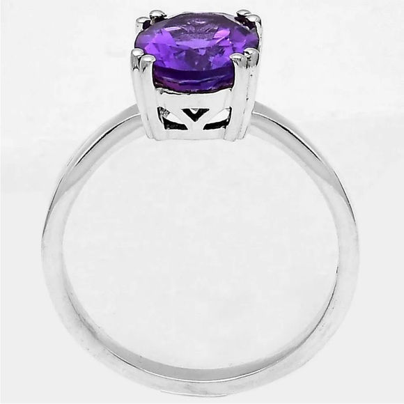 Beautiful African amethyst silver ring 8 - Picture 3 of 3